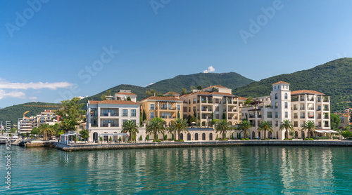 Embankment of Tivat city in Montenegro