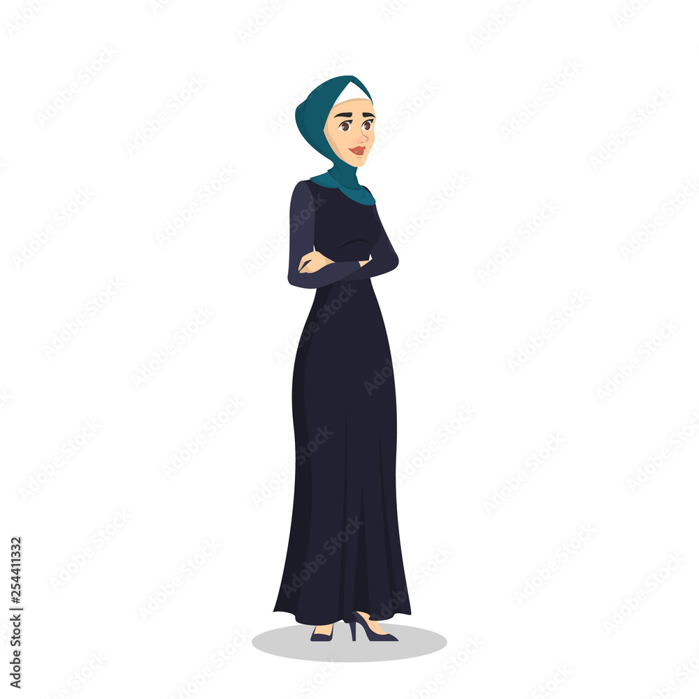 Arab business woman. Lady in a hijab standing Arab business woman. Lady in a hijab standing