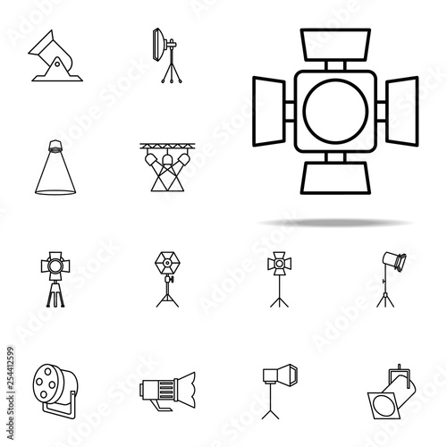light for the stage icon. Spotlight icons universal set for web and mobile