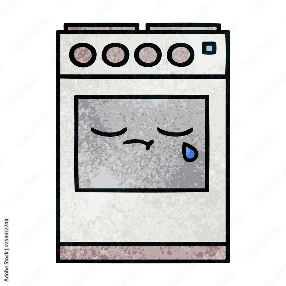 retro grunge texture cartoon kitchen oven retro grunge texture cartoon kitchen oven
