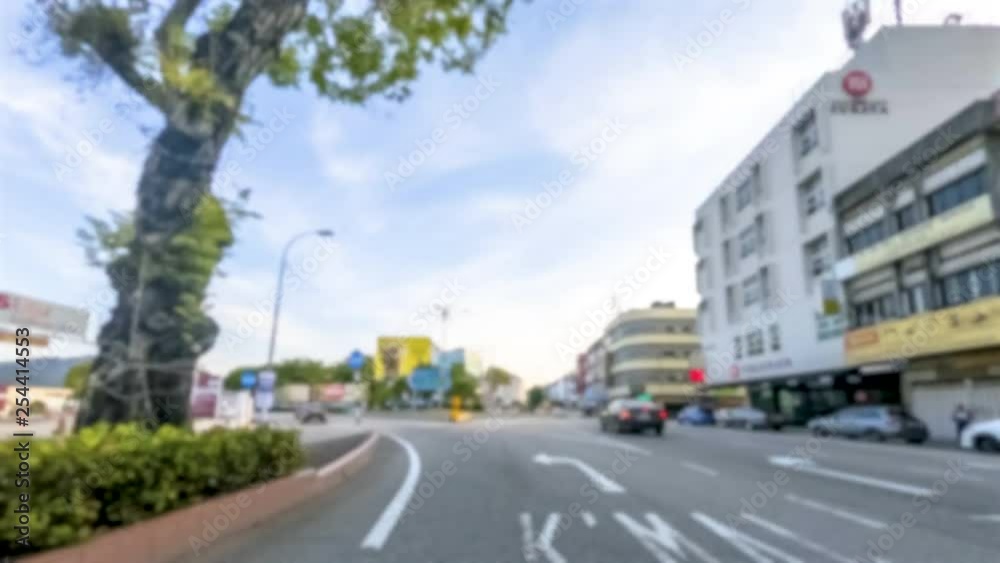 High quality drive lapse in the city with blurred driver person view. High quality drive lapse in the city with blurred driver person view.