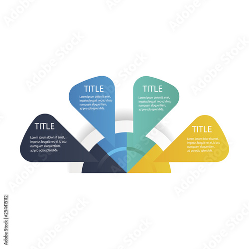 Business Infographic three Points arranged in circle gear