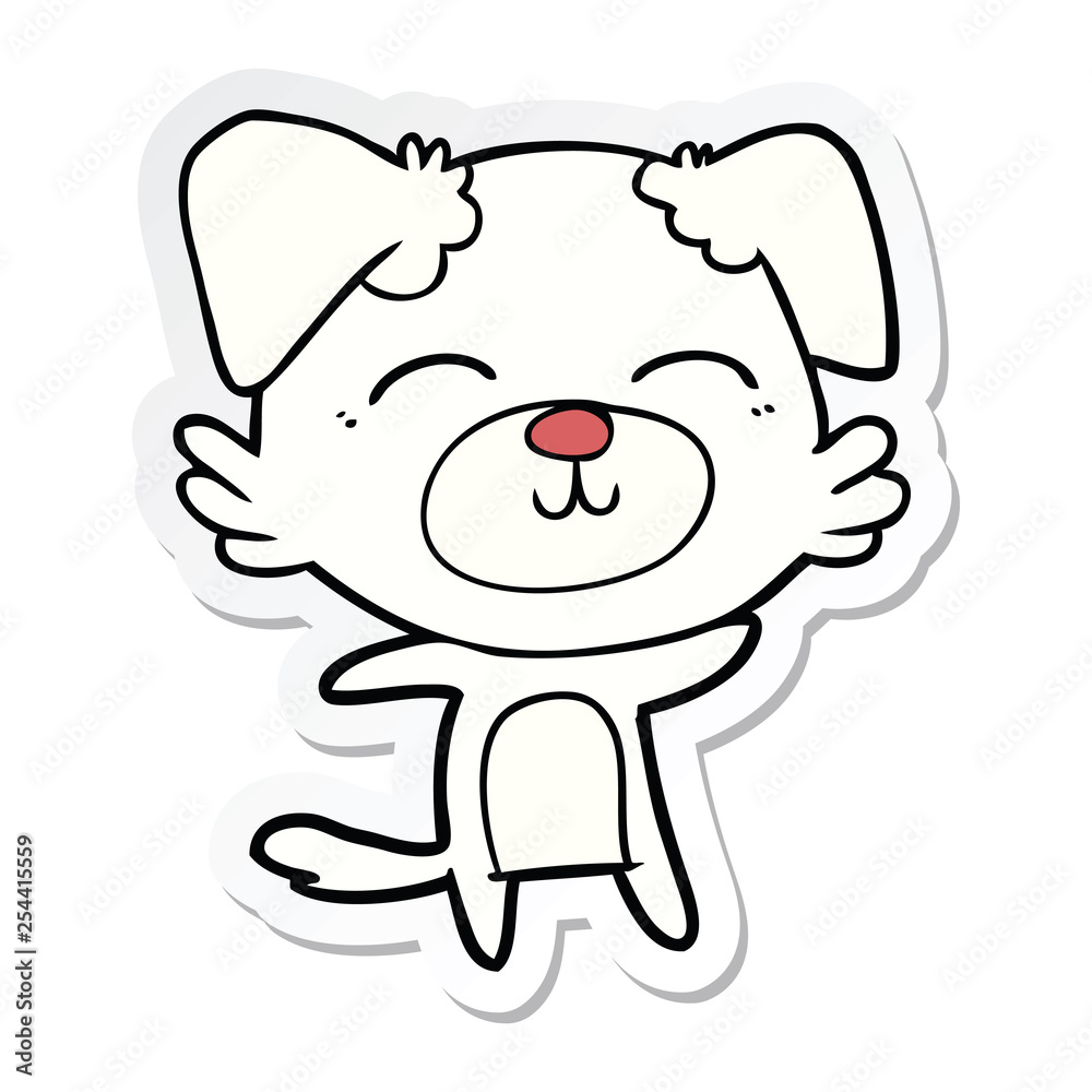 sticker of a cartoon dog sticker of a cartoon dog
