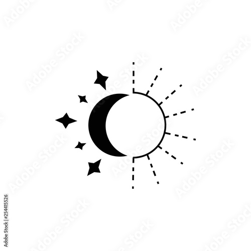 Fototapeta Sun and moon flat icon