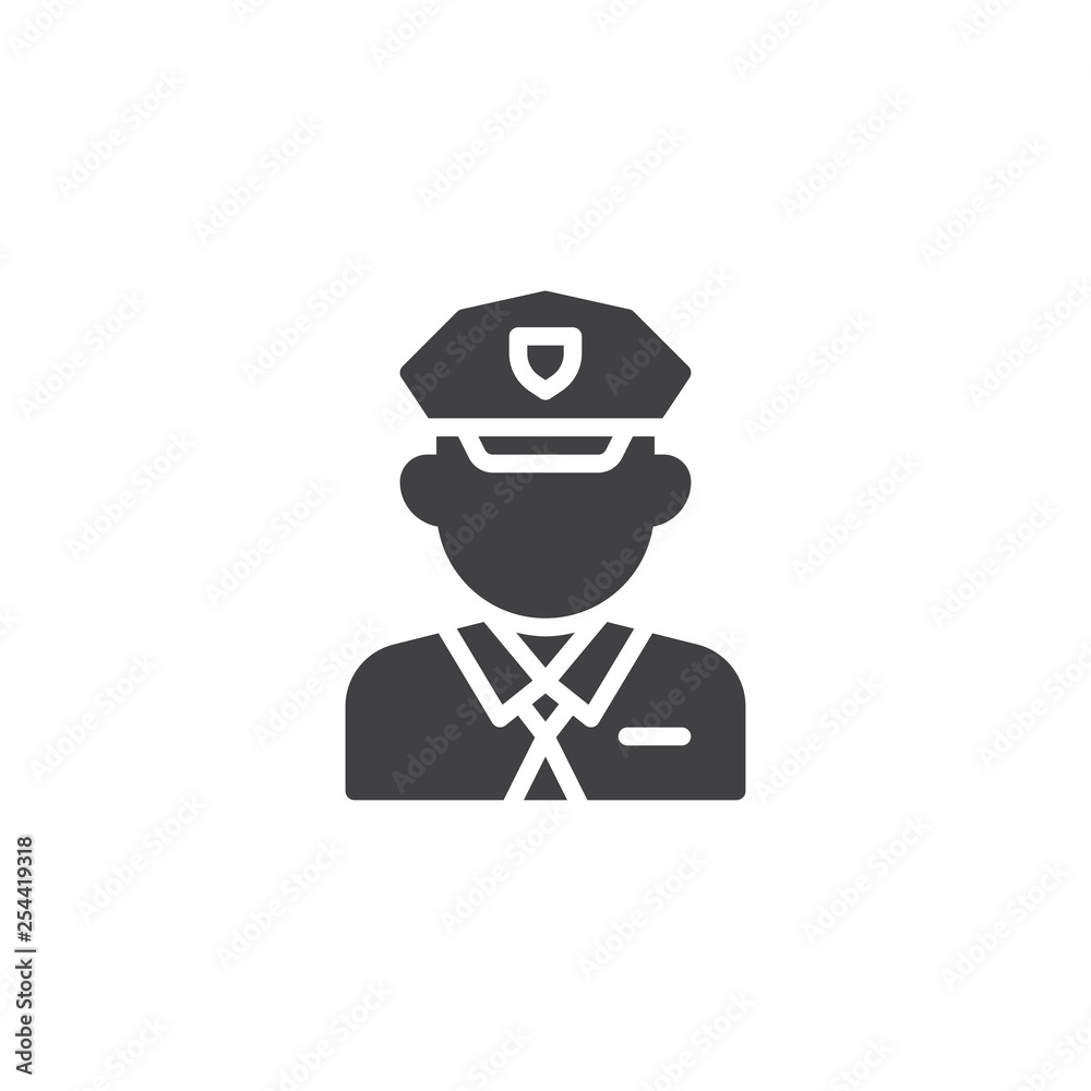 Policeman avatar vector icon. filled flat sign for mobile concept and web design. Police officer cop glyph icon. Faceless people avatar symbol, logo illustration. Pixel perfect vector graphics Policeman avatar vector icon. filled flat sign for mobile concept and web design. Police officer cop glyph icon. Faceless people avatar symbol, logo illustration. Pixel perfect vector graphics