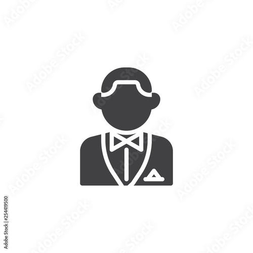 Croupier person vector icon. filled flat sign for mobile concept and web design. Casino worker glyph icon. Faceless people avatar symbol, logo illustration. Pixel perfect vector graphics
