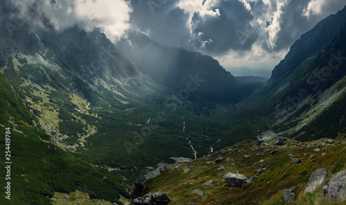 landscape with mountains and clouds