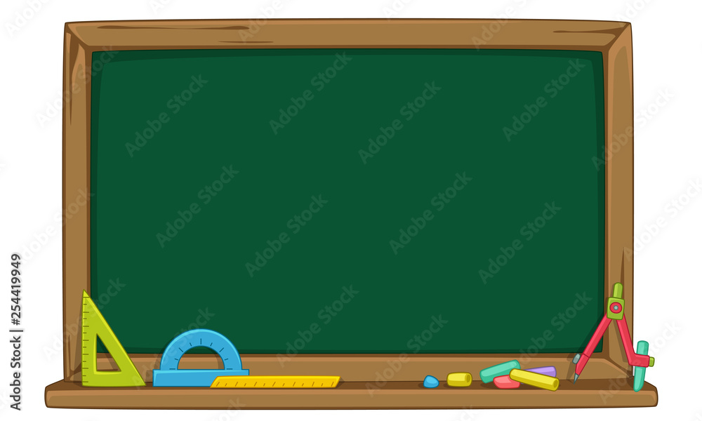 Blank green chalkboard vector illustration