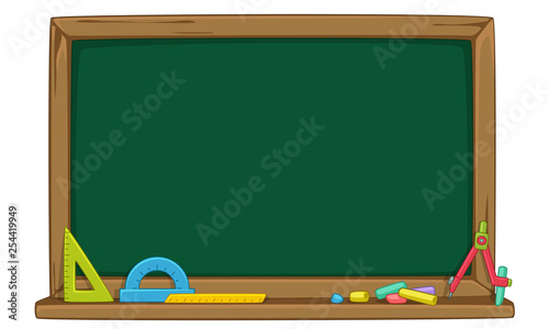 Blank green chalkboard vector illustration
