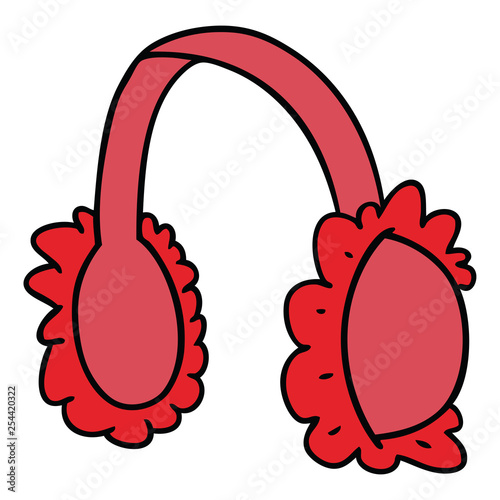 cartoon doodle of pink ear muff warmers