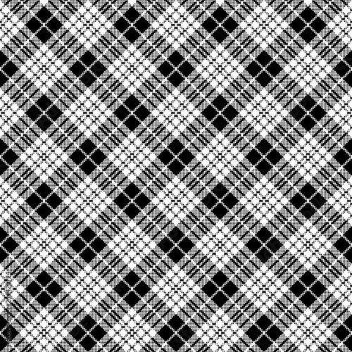 Blackberry tartan black white pixel seamless pattern