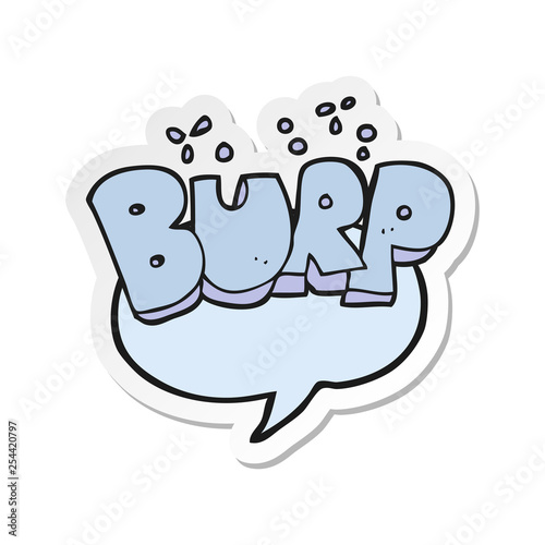 sticker of a cartoon burp