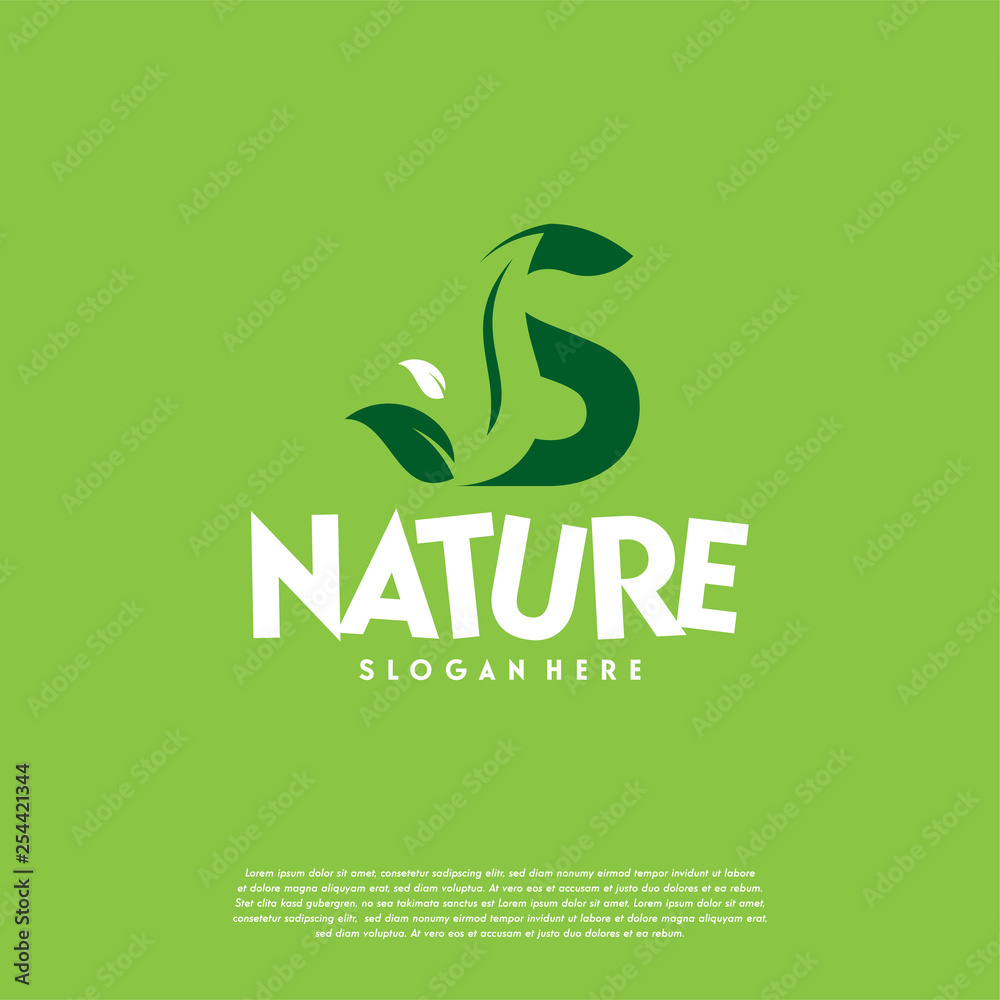 Letter S Green Leaf Logo Design Element, Letter S leaf initial logo ...
