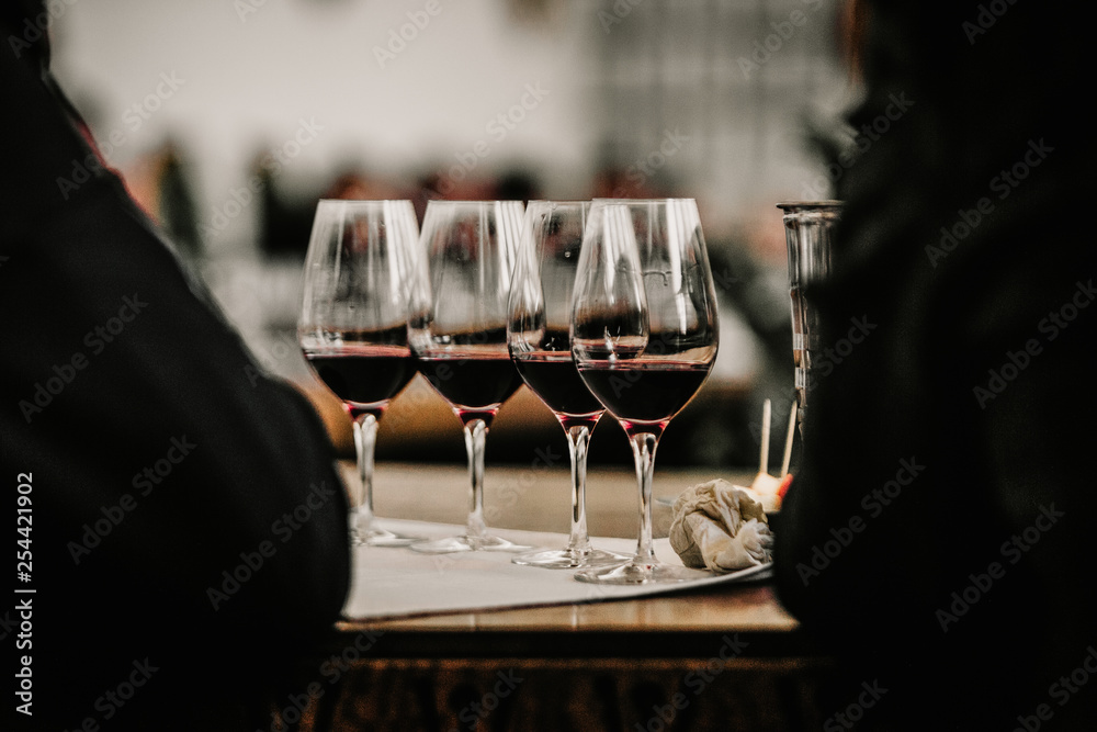 Red Wine Glass on The Table