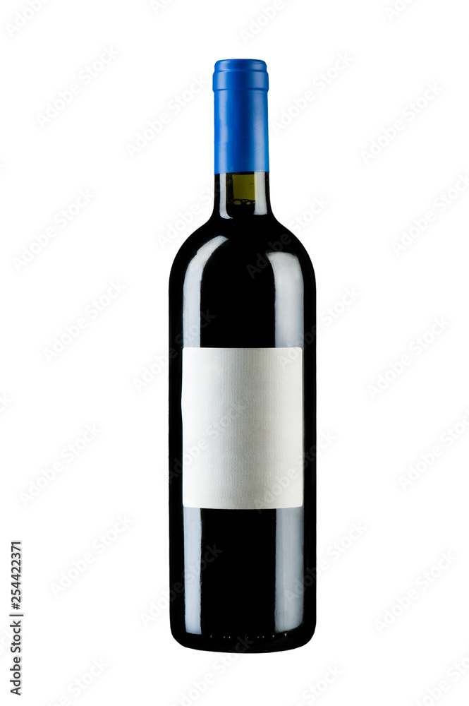 isolated Wine bottle on white background