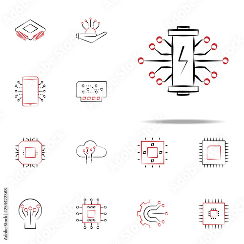 battery electronics icon. Electronics icons universal set for web and mobile