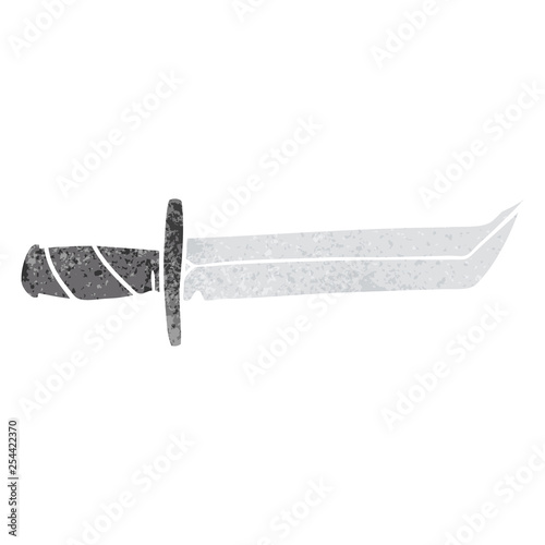 retro cartoon doodle of a short dagger
