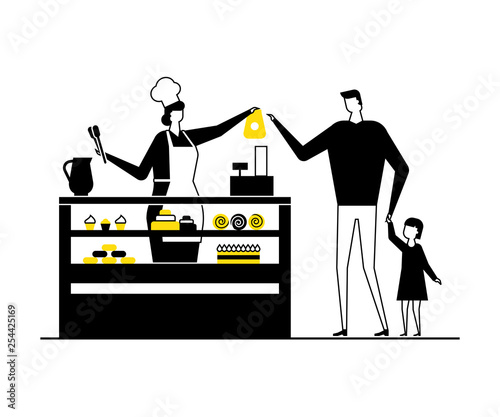 Bakery shop - modern vector flat design style illustration