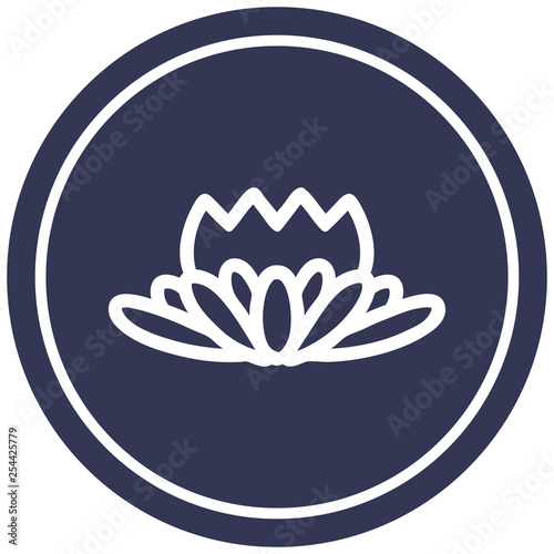 lotus flower circular icon