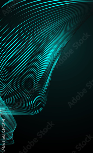 Abstract bright wavy lines on a dark blue background Futuristic technology illustration design Wave line pattern Abstract modern futuristic background for application Flow movement waveform Vector