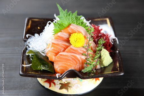 fresh salmon sashimi