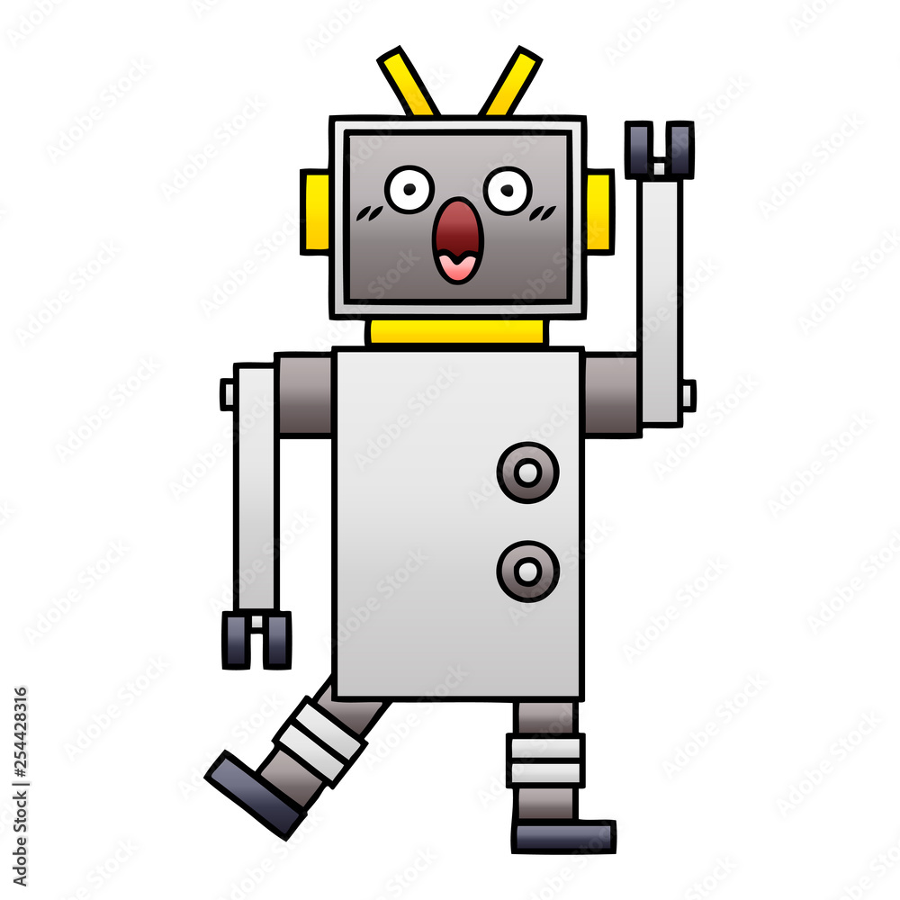 gradient shaded cartoon robot gradient shaded cartoon robot