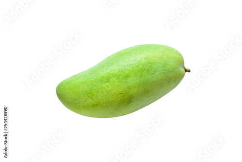 Green Mango on White Background