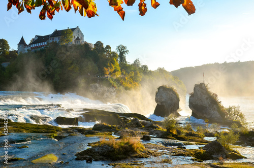  Rhine Falls. Rhine river waterfalls