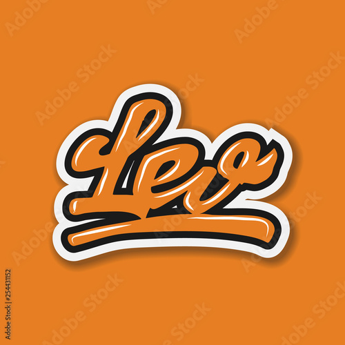 leo zodiac hand lettering