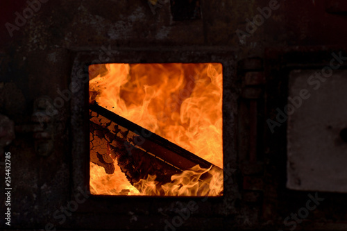 close-up crematory burning