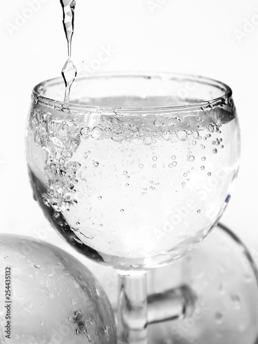 a glass of water