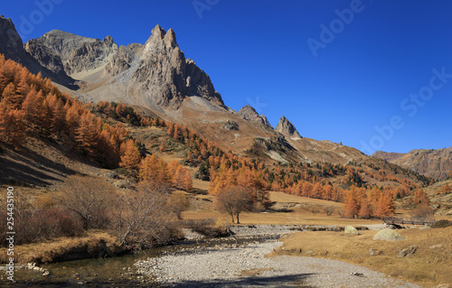 Vallee de la Claree during a clear day in autumn.