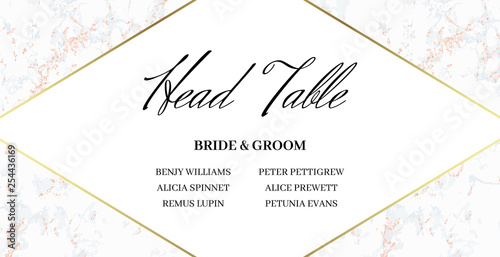 Head Table Bride and groom template card