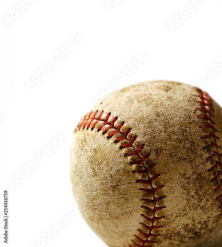 Old Worn Rough Baseball Stitching Sport