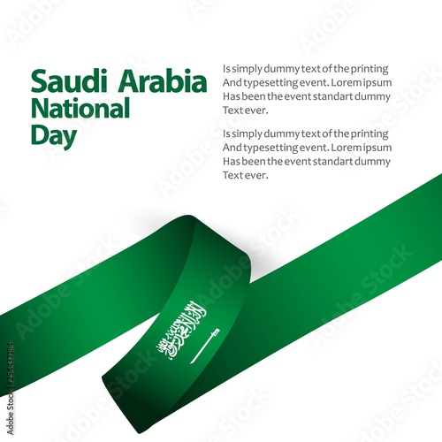 Saudi Arabia National Day Flag Vector Template Design Illustration