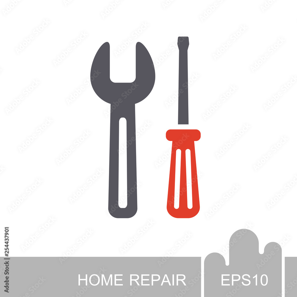 Screwdriver and wrench icon Screwdriver and wrench icon