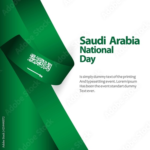 Saudi Arabia National Day Flag Vector Template Design Illustration photo