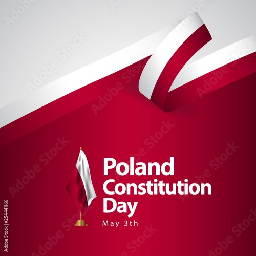Poland Constitution Day Flag Vector Template Design Illustration