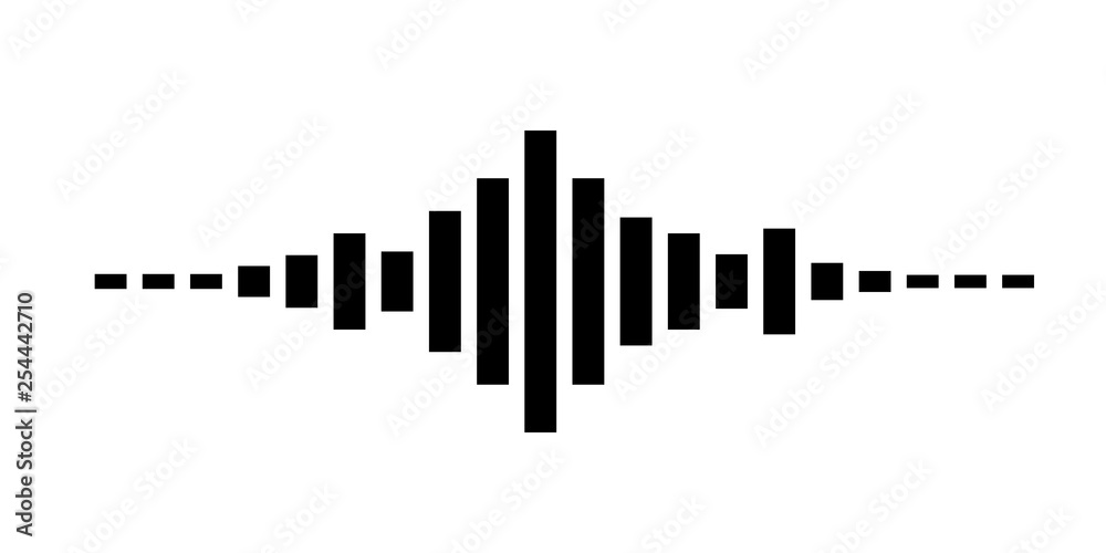 Black equalizer isolated on white background. Vector illustration.