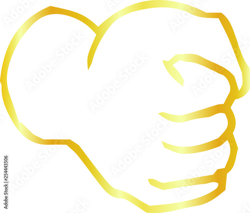 Golden Rough sketch of hand sign