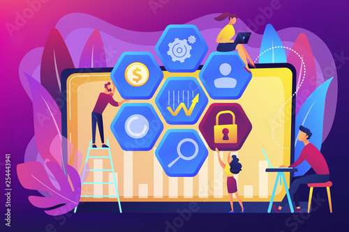 Cyber security management concept vector illustration.