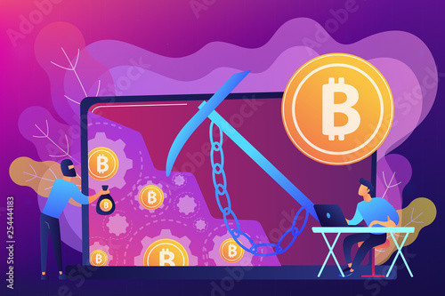 Hidden mining concept vector illustration.
