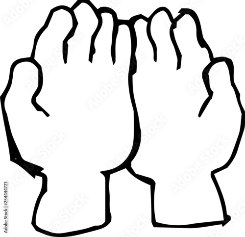 Rough sketch of hand sign