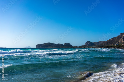 Waves on the beach of Falasarna, Greece, Crete © dima