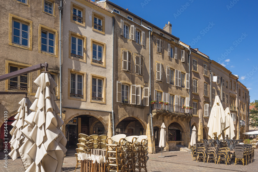 Cozy terraces on the Place Saint Louis a medieval square in Metz