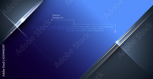 Illustration of abstract red, blue and black metallic with light ray and glossy line. Metal frame design gradient color for background. Vector design modern digital technology concept