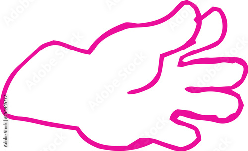 Colorful Rough sketch of hand sign