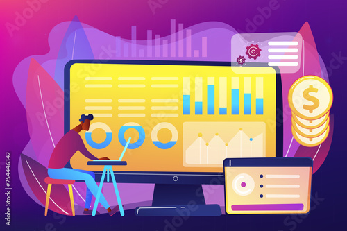 Financial data management concept vector illustration.
