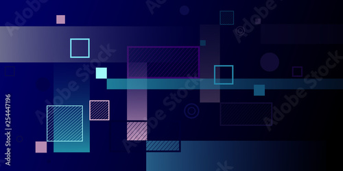 Blue and azure rectangles abstract vector background for parallax effect scrolling landing page