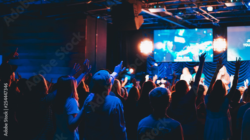 crowd of people at worship concert photo